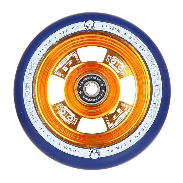 фото Колесо для самоката Phoenix Rotor Core Wheel 110mm With Abec 9 Bearings Gold/Navy