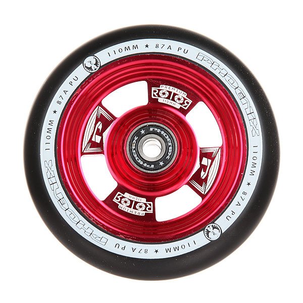 фото Колесо для самоката Phoenix Rotor Core Wheel 110mm With Abec 9 Bearings Red/Black