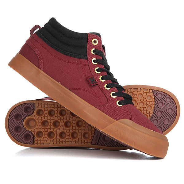 фото Кеды кроссовки высокие DC Evan Smith Hi Burgundy