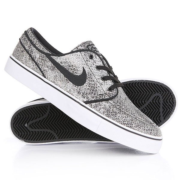 фото Кеды кроссовки низкие Nike Zoom Stefan Janoski Prem Txt Black White Green Glow