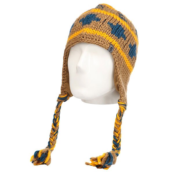 фото Шапка ушанка The North Face Boulder Peruv Beanie Ut Brown/Tnf Yellow