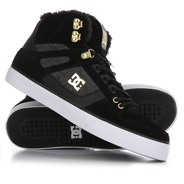 фото Кеды кроссовки утепленные DC Spartan High Wc Black/Gold