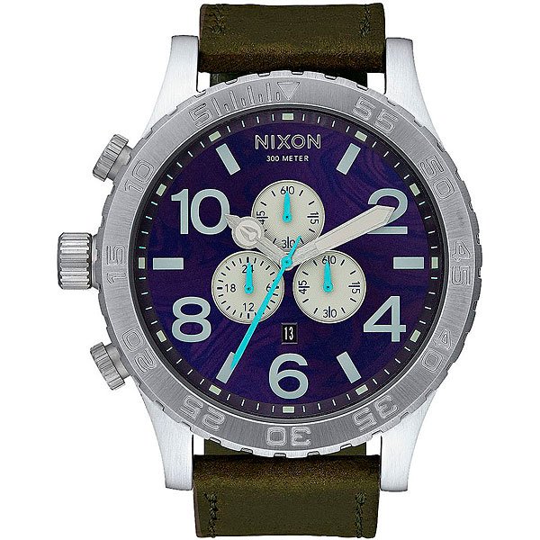 фото Кварцевые часы Nixon 51-30 Chrono Leather Purple/Olive