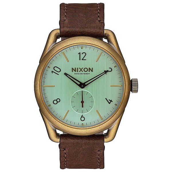 фото Кварцевые часы Nixon C39 Leather Brass/Green Crystal/Brown