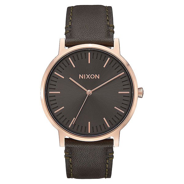 фото Кварцевые часы Nixon Porter Leather Rose Gold/Gunmetal/Surplus