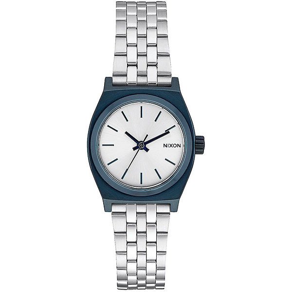 фото Кварцевые часы женские Nixon Small Time Teller Navy/Silver