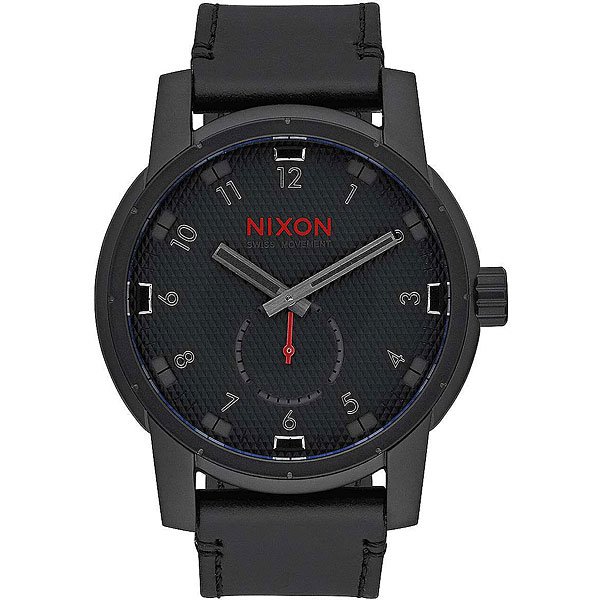 фото Кварцевые часы Nixon Patriot Leather All Black/Stamped