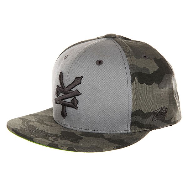 

Бейсболка с прямым козырьком Zoo York Cracker Snap Black/Camo