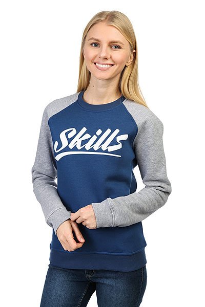 фото Толстовка классическая женская Skills College Blue/Gray