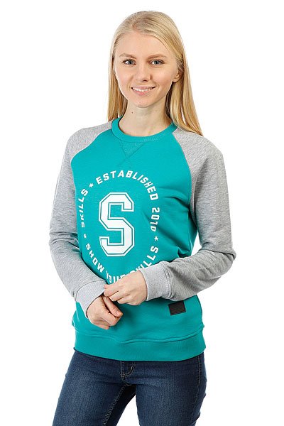 фото Толстовка свитшот женская Skills S Crewneck Emerald/Grey