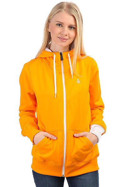 фото Толстовка классическая женская Volcom Carpel Basic Hooded Full Zip Orange