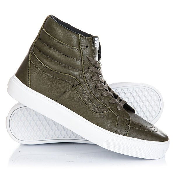 фото Кеды кроссовки высокие Vans Sk8-hi Cup leather Green