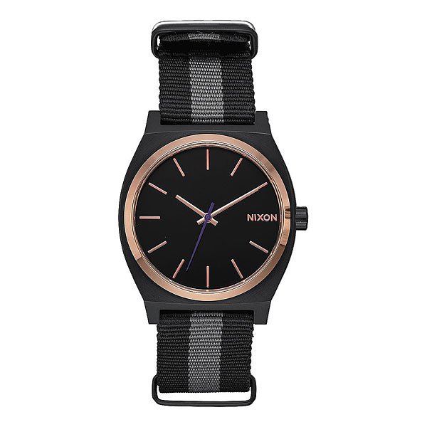 фото Кварцевые часы Nixon Time Teller Black/Rose Gold/Charcoal