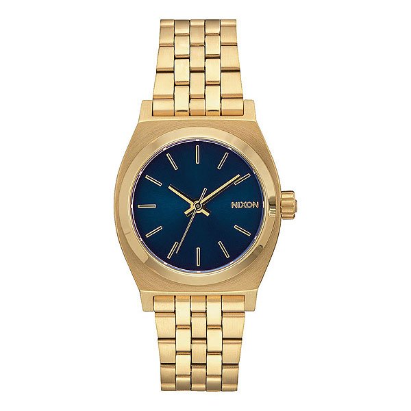 фото Кварцевые часы женские Nixon Medium Time Teller Light Gold/Cobalt