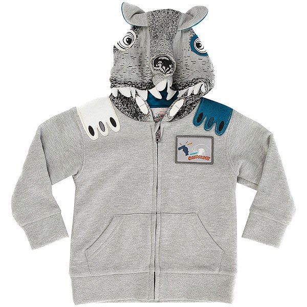 фото Толстовка классическая детская Quiksilver Ghettodogzipbab Light Grey Heather