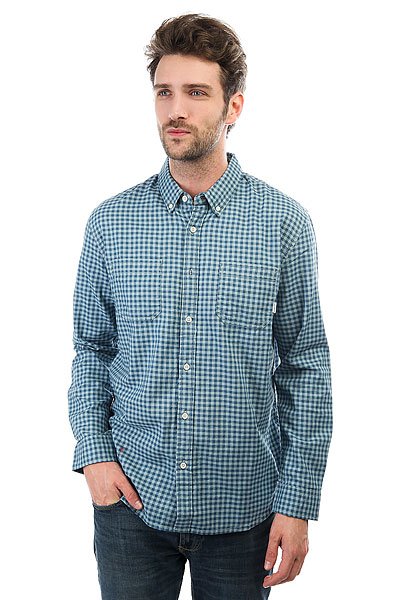 фото Рубашка в клетку Quiksilver Fortenightsls Indian Teal Gingham