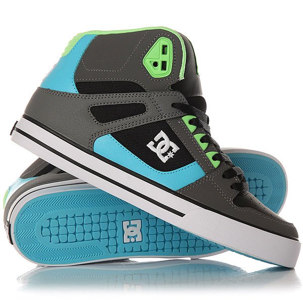 фото Кеды кроссовки высокие DC Spartan High Wc Grey/Green/Blue