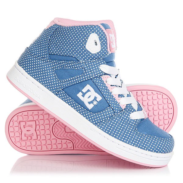 фото Кеды кроссовки высокие детские DC Rebound Tx Se Blue/White Print