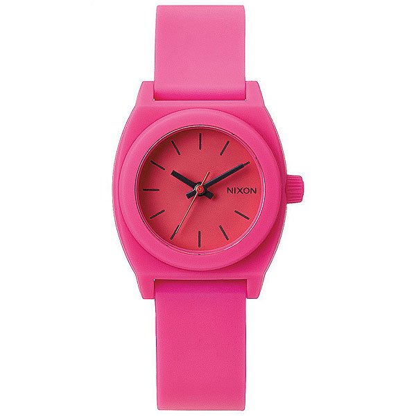 фото Кварцевые часы женский Nixon Small Time Teller Hot Pink