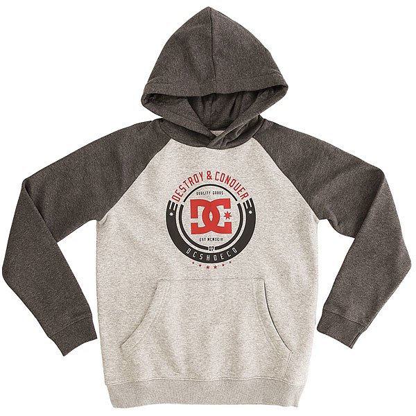 фото Толстовка кенгуру детская DC Shoes Smashed Ph Ra Heather Grey