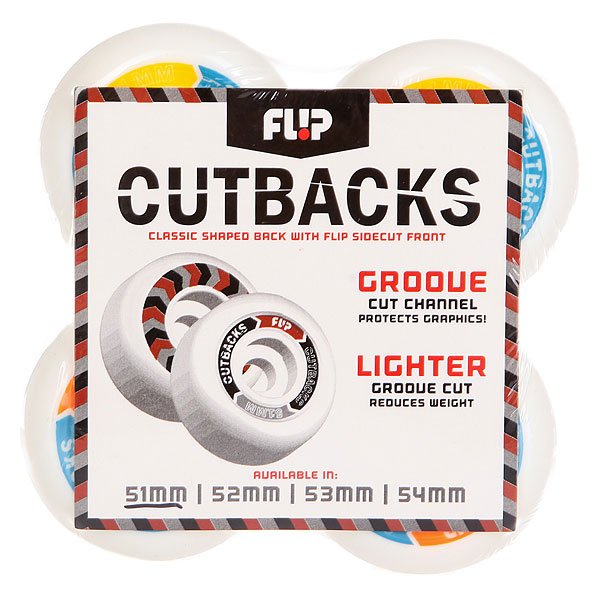 

Колеса для скейтборда для скейтборда Flip Cutback White/Multi 99A 51 mm