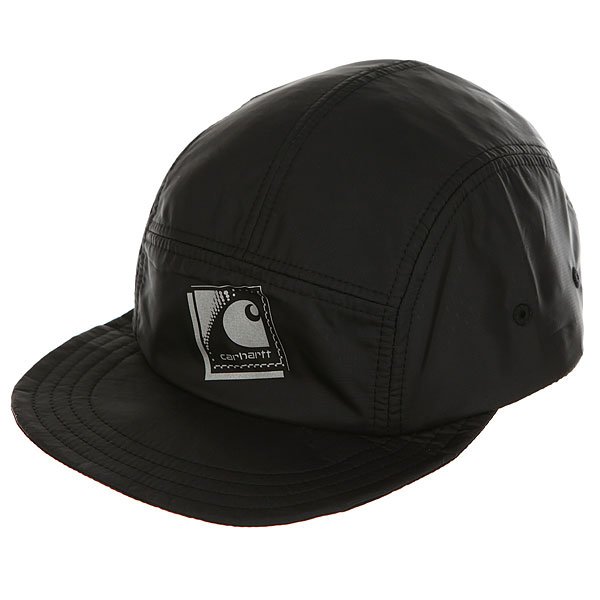 фото Бейсболка пятипанелька Carhartt WIP Packable Cap Black/Reflective Grey