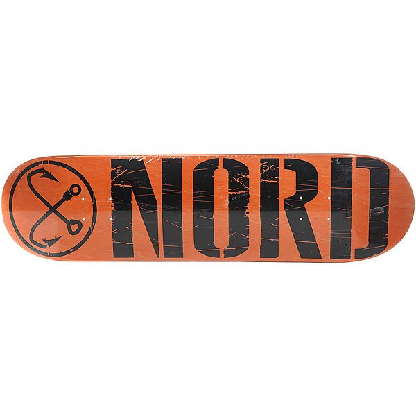 фото Дека для скейтборда для скейтборда Nord Лого Black Orange/Black 32.5 x 8.375 (21.3 см)