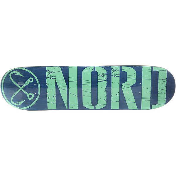 фото Дека для скейтборда для скейтборда Nord Лого Blue/Mint 31.75 x 8 (20.3 см)