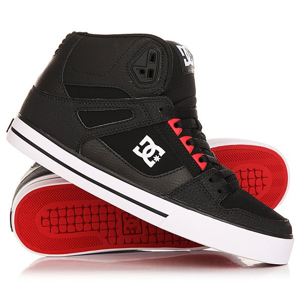 фото Кеды кроссовки высокие DC Spartan High Wc Black/Red/Black