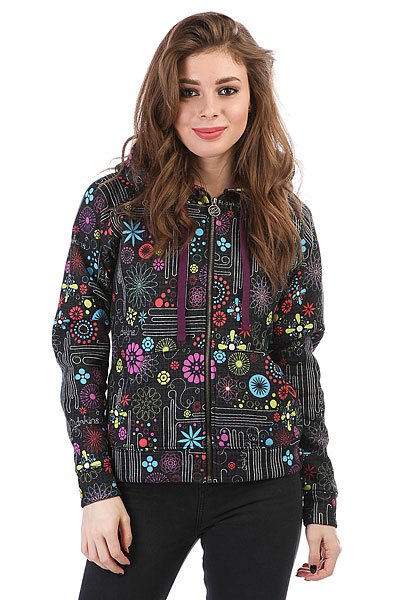 фото Толстовка кенгуру женская Dakine Girls Allover Hoodie Black