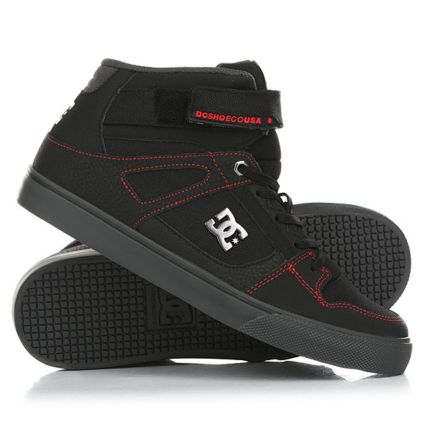 фото Кеды кроссовки высокие детские DC Sprtn Hi Se Ev Black/Red/Grey