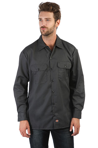 фото Рубашка Dickies Long Sleeve Work Shirt Charcoal Grey