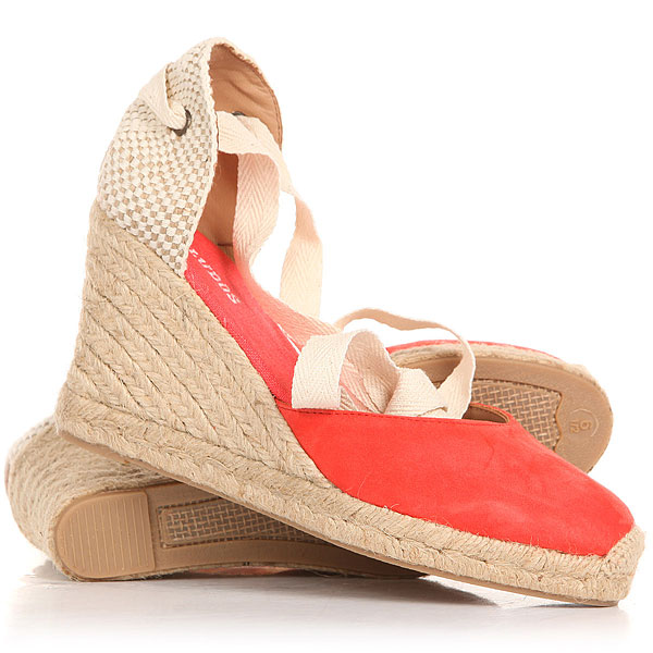 фото Сандалии Soludos Tall Wedge Linen Blush