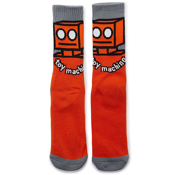 фото Носки средние Toy Machine Robot Sock Orange