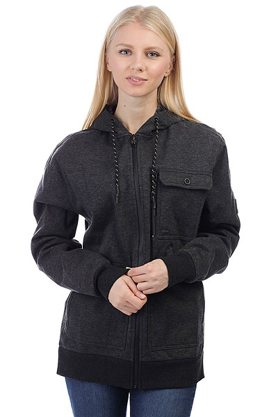 фото Толстовка классическая женская Billabong Quadrant Zip Up Black Heather