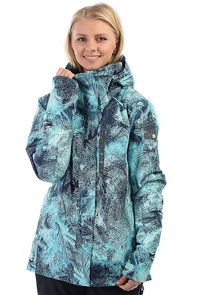 фото Куртка утепленная женская Roxy Wilder Print Aruba Blue Freezefog