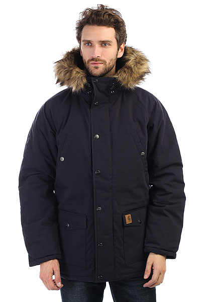 фото Куртка зимняя Carhartt WIP Trapper Parka Dark Navy/Black