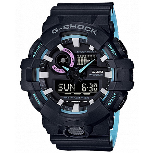 фото Электронные часы Casio G-Shock Ga-700pc-1a Black/Light Blue