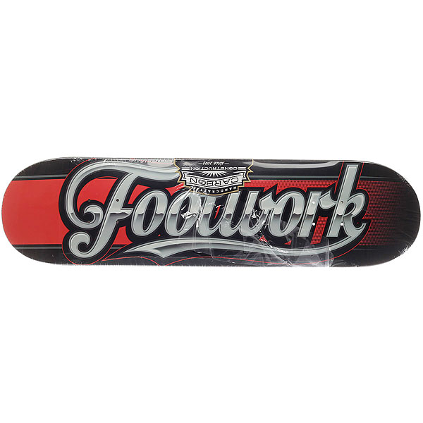 фото Дека для скейтборда для скейтборда Footwork Carbon Script Wood Red 31.875 x 8.125 (20.6 см)