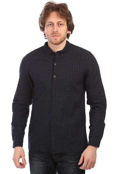 фото Рубашка Fred Perry Distorted Gingham Shirt Dark Navy