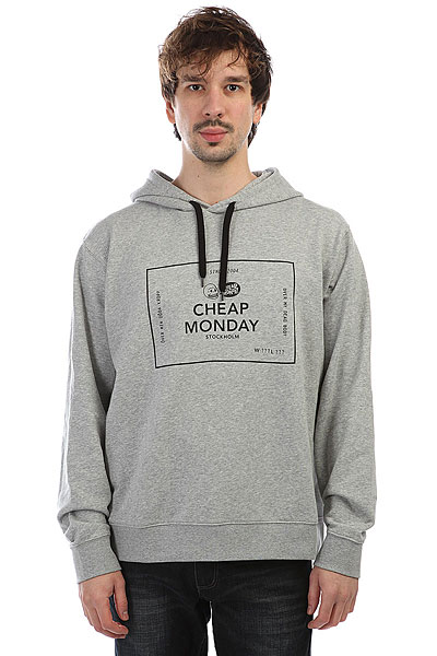 фото Толстовка классическая Cheap Monday Pullover Hood Box Logo Grey Melange