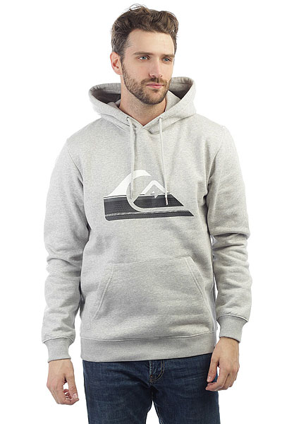 фото Толстовка кенгуру Quiksilver Big Logo Hood Light Grey Heather