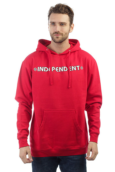 фото Толстовка кенгуру Independent Bar/Cross Pullover Hooded Red