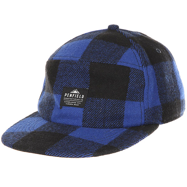 фото Бейсболка с прямым козырьком Poler Sandown Buffalo Plaid Hat Blue