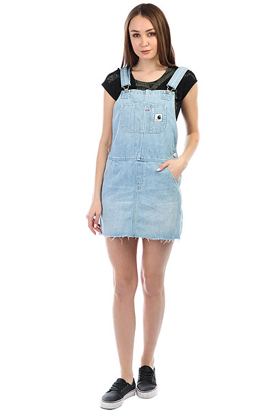 фото Комбинезон Carhartt WIP Bib Dress Blue (prime Bleached)