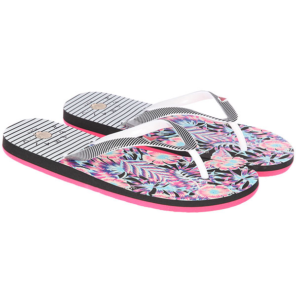 

Вьетнамки детские Roxy Rg Pebbles Vi White/Black/Flower