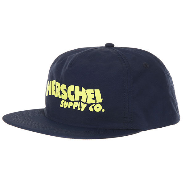 

Бейсболка с прямым козырьком Herschel Oliver Peacoat/Florescent Yellow
