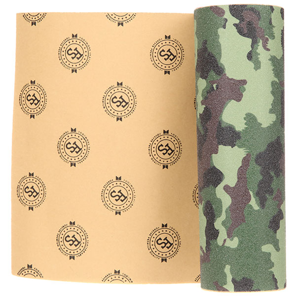 

Шкурка для скейтборда для скейтборда Footwork Camo Green Die-cut Лого Green