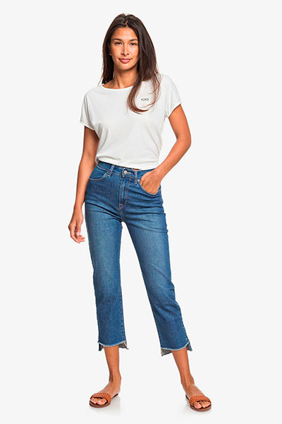 Женские укороченные прямые джинсы с высокой талией Sweety Ocean