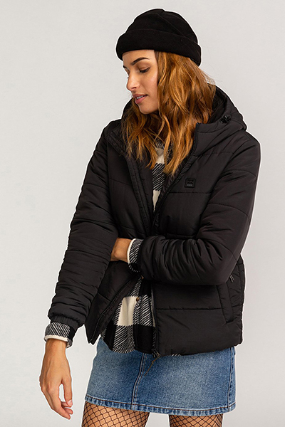 Купить куртку женскую Billabong Transport Puffer Black (U3JK24-BIF0-19) в интернет-магазине Proskater.ru